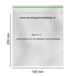 Gripzakjes 190 x 250 mm met ponsgat. Bundel van 100 st.