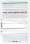 Gripzakjes met schrijfvlak en ponsgat 40 x 60 mm. Doos van 1000 st. Gripzakjes met schrijfvlak en ponsgat 40 x 60 mm. Doos van 1000 st.
